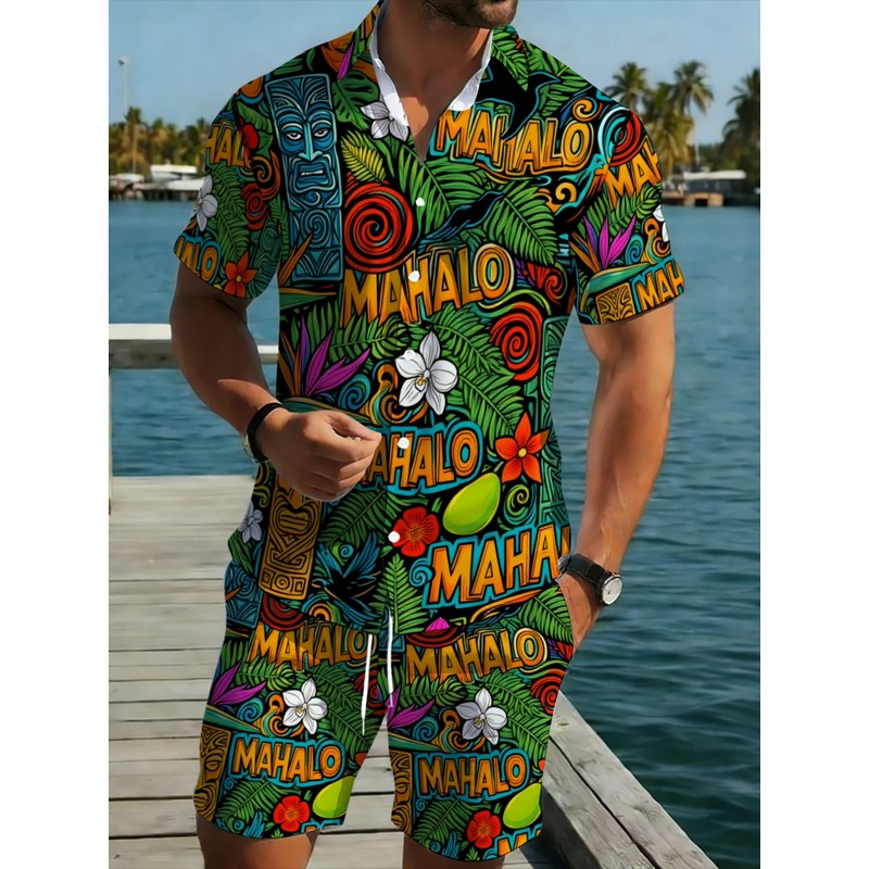 Beach Shirt Hawaiian - Completo da uomo hawaiano con camicia