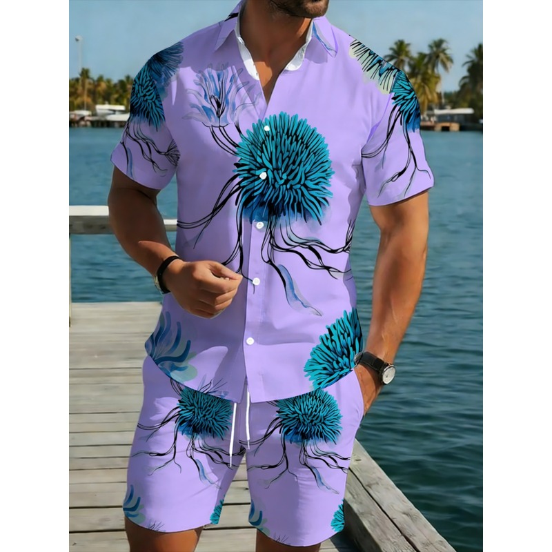 Beach Shirt Hawaiian - Completo da uomo hawaiano: camicia e