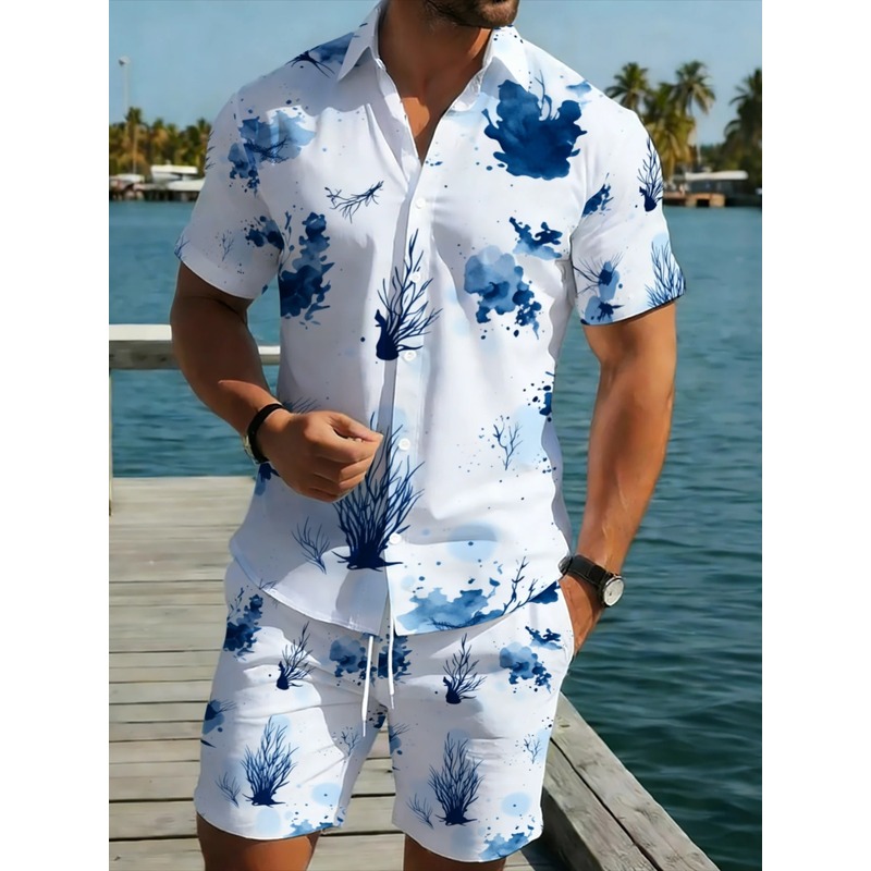 Beach Shirt Hawaiian - Completo Estivo da Uomo: Camicia Hawaiana