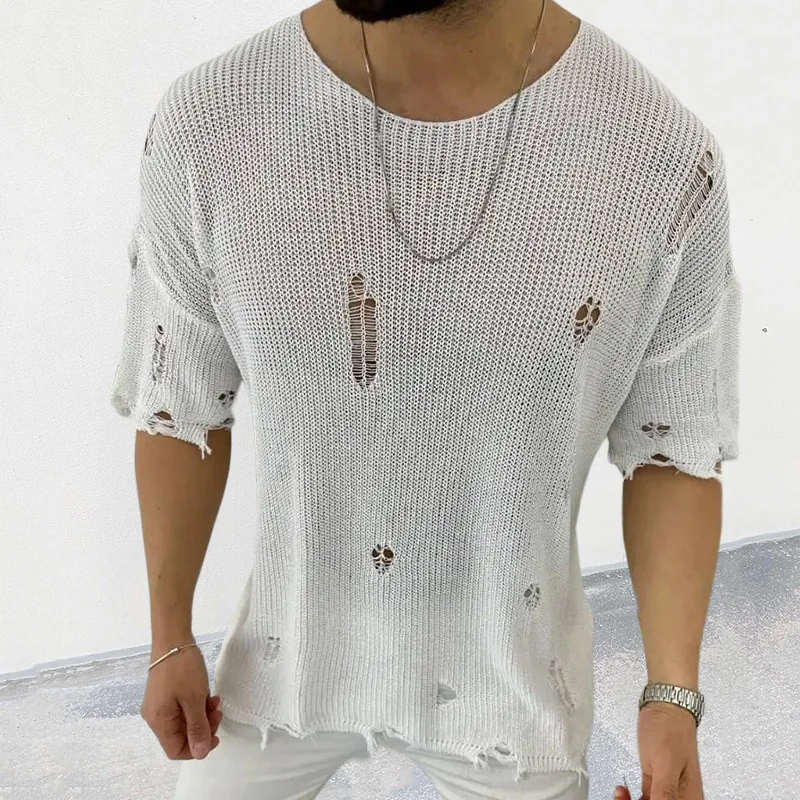 Summer Clothing Men 2025 - Maglione tinta unita da uomo nuovo