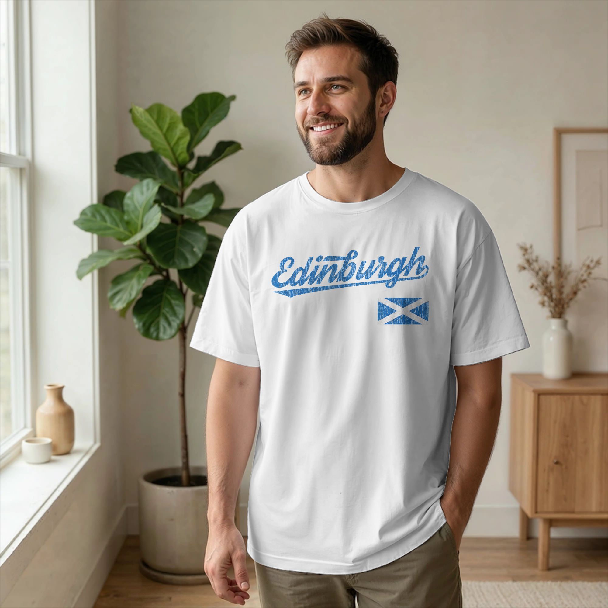 Summer Clothing Uk Men - Maglietta da uomo Edinburgh Scozia Regno