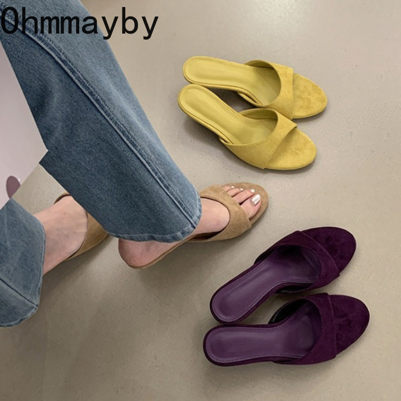 Summer Vacation Clothing Women - Nuove Ciabatte da Donna in Camoscio