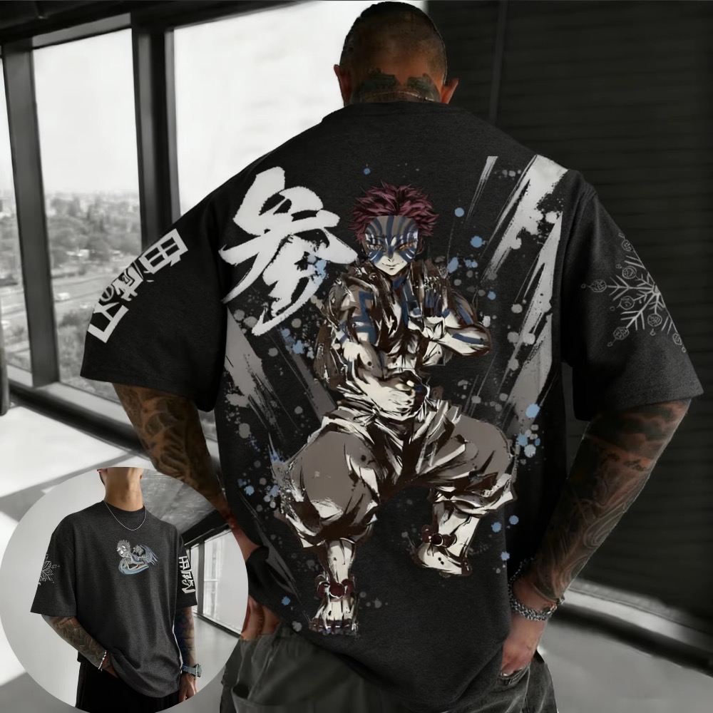 Summer Clothing Styles Men - T-shirt Estiva Oversize con Stampa Anime