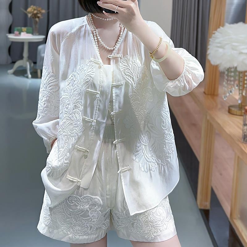 Summer Clothing For 60 Year Old Woman - Completo Ricamato Stile Nazionale 2026 Nuovo