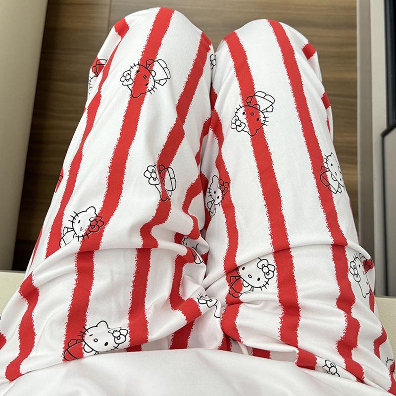 Summer Clothing Y2K - Pantaloni Sanrio Hello Kitty, pantaloni pigiama