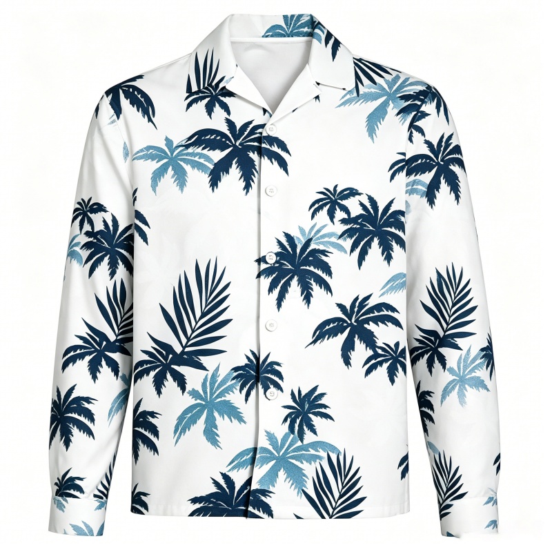 Beach Shirt Hawaiian - Camicie da uomo a maniche lunghe