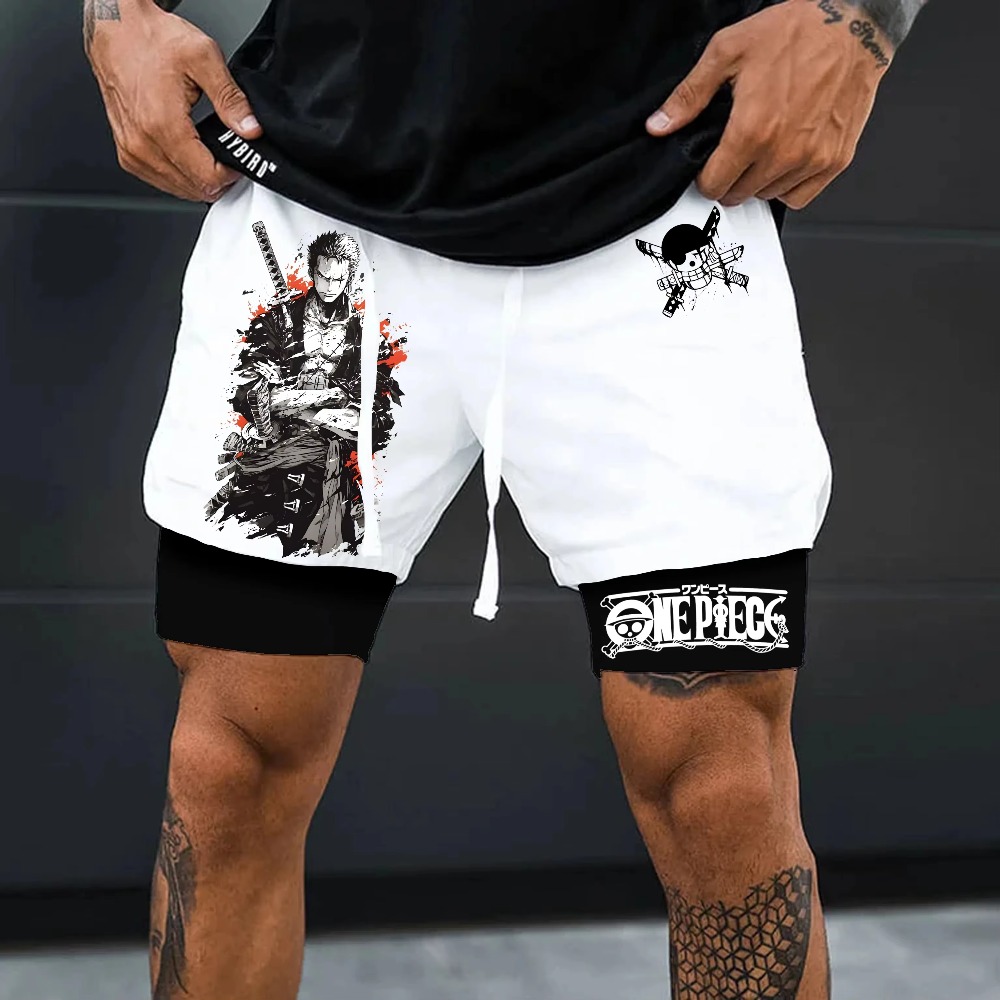 Summer Clothing Layering - Pantaloncini a doppio strato stampati Bandai