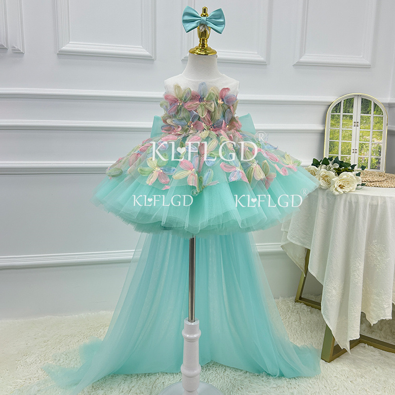 Summer Clothing Baby Girl - KLFLGD Elegante Abito da Damigella Turchese,