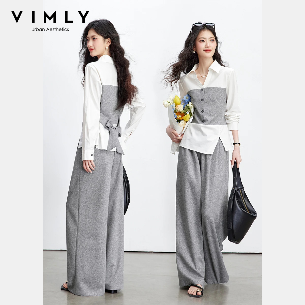 Tie Front Shirt - VIMLY Completo da Donna per il