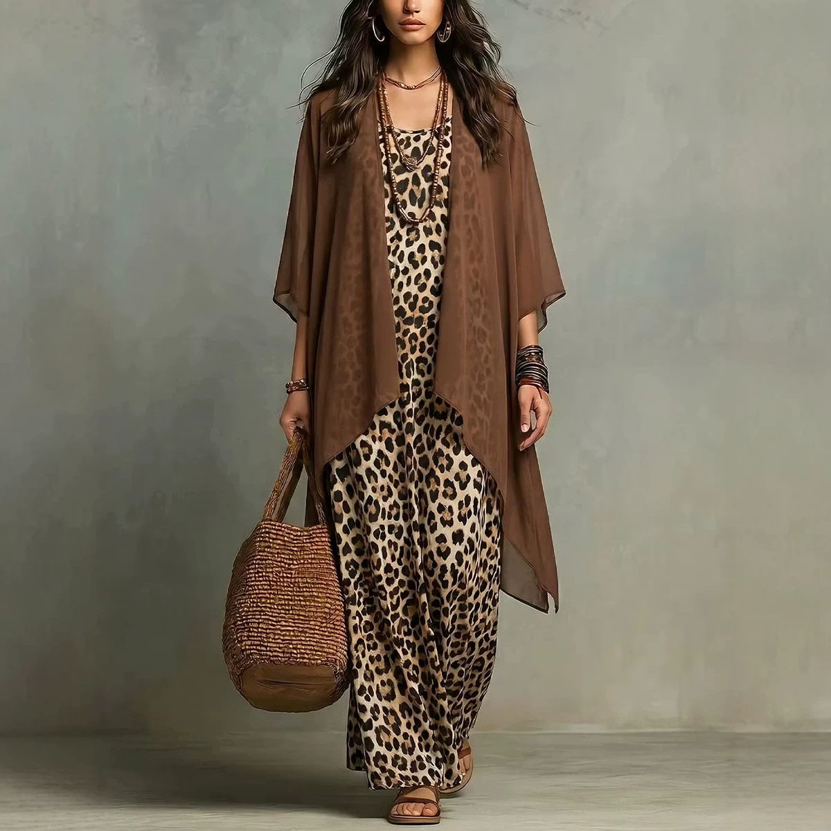 Abito in chiffon con stampa le - Summer Vacation Clothing Women recensione e prezzo