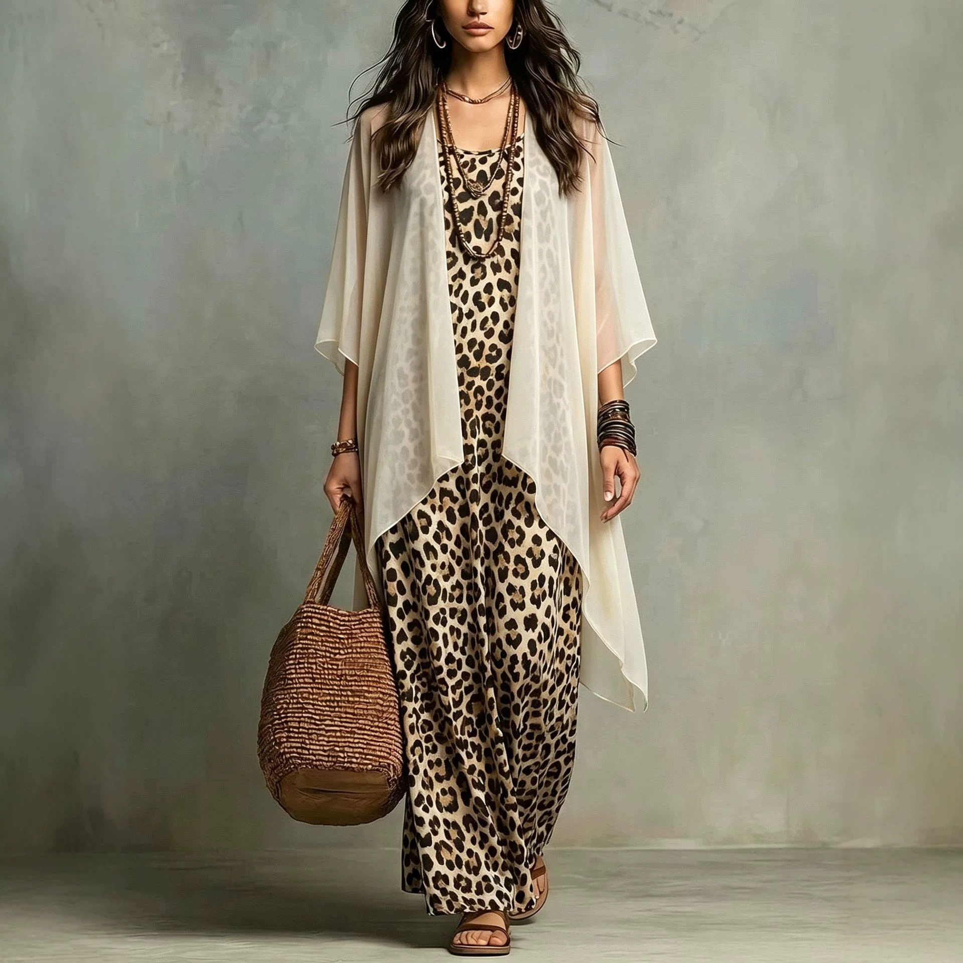 Abito in chiffon con stampa le - Summer Vacation Clothing Women recensione e prezzo