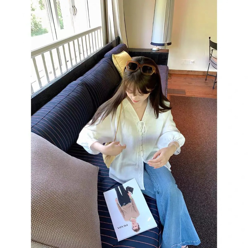 Camicetta da donna verde chiar - Tie Front Shirt recensione e prezzo