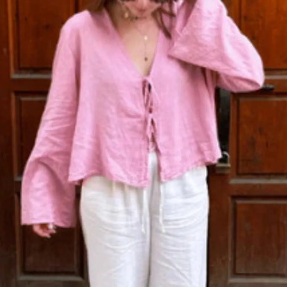 Camicia casual solida estiva d - Tie Front Shirt recensione e prezzo