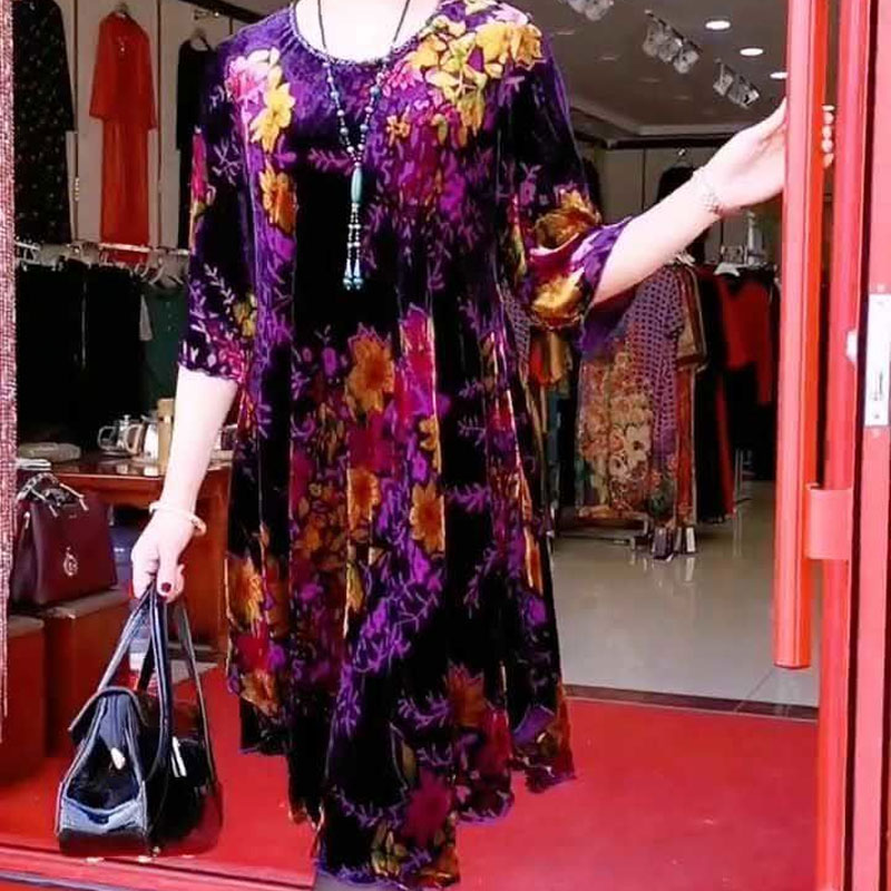 Vintage Broken Flowers Midi Dr - Summer Clothing For 60 Year Old Woman recensione e prezzo