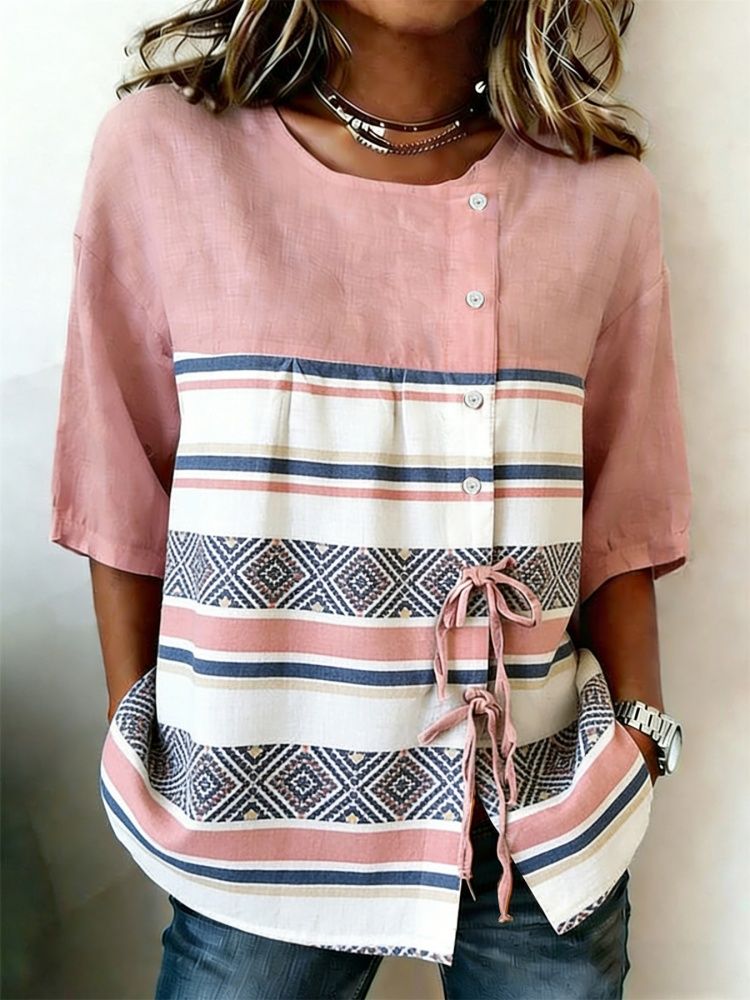 Camicetta casual da donna con  - Tie Front Shirt recensione e prezzo