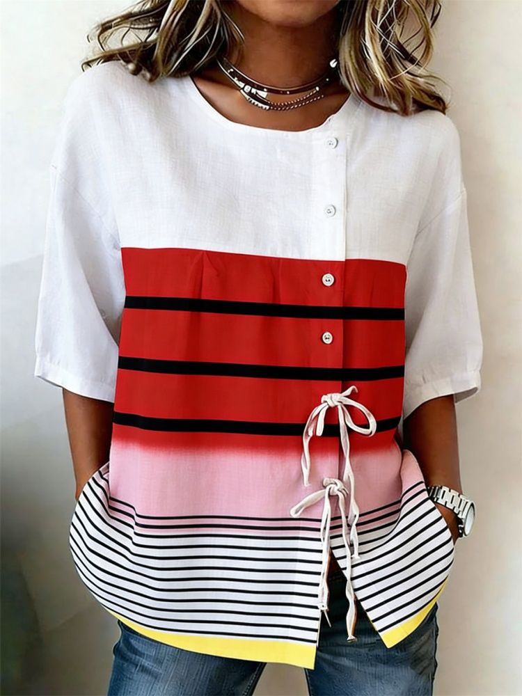 Camicetta casual da donna con  - Tie Front Shirt recensione e prezzo