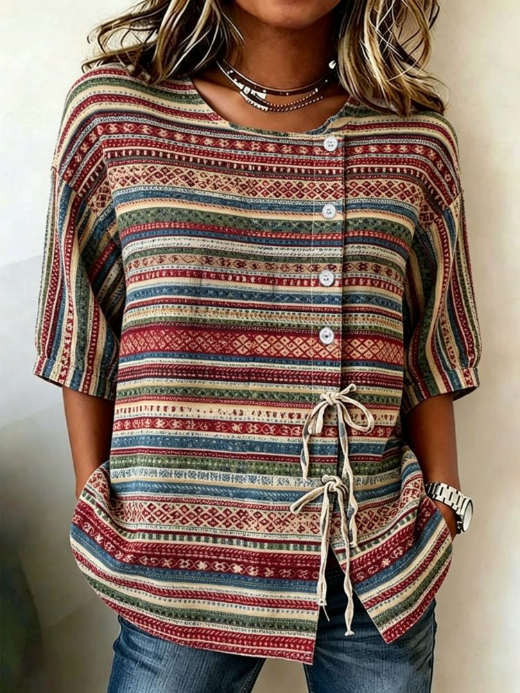 Camicetta casual da donna con  - Tie Front Shirt recensione e prezzo