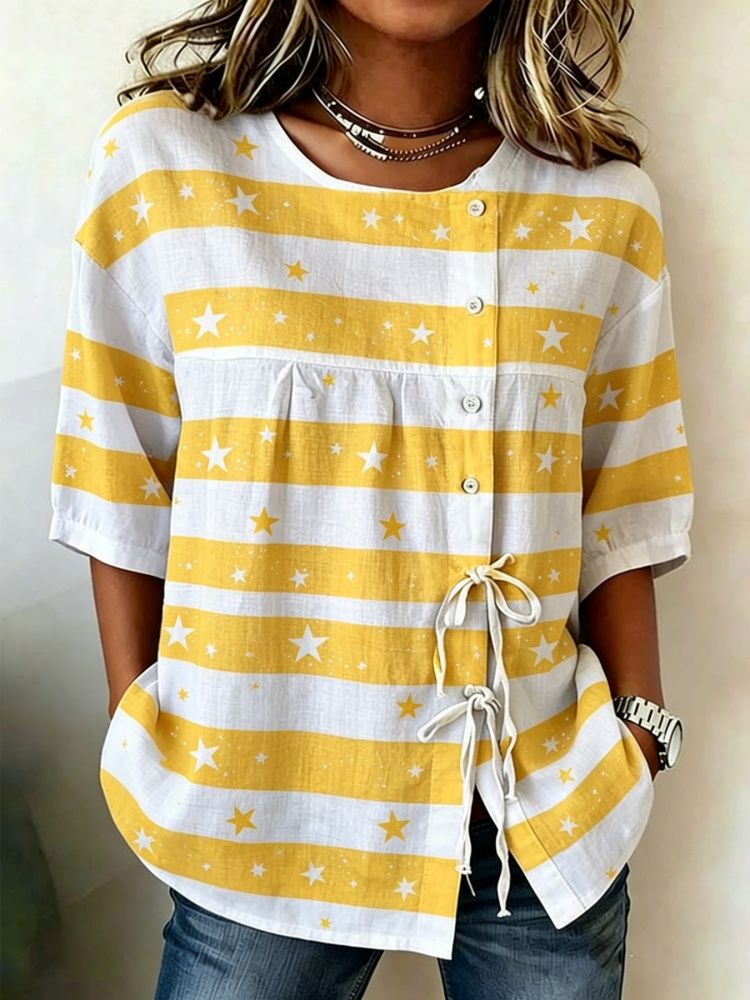 Camicetta casual da donna con  - Tie Front Shirt recensione e prezzo