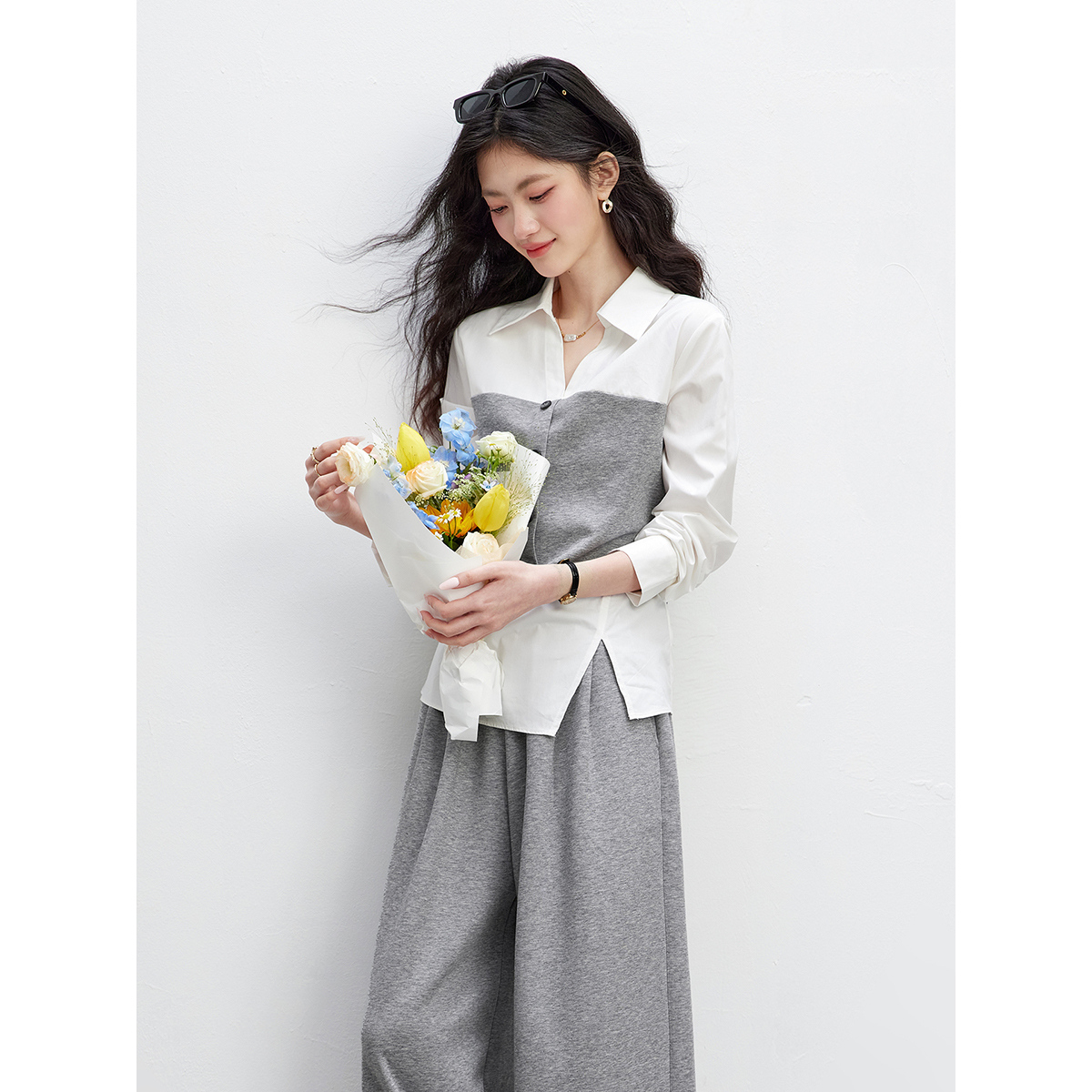 VIMLY Completo da Donna per il - Tie Front Shirt recensione e prezzo
